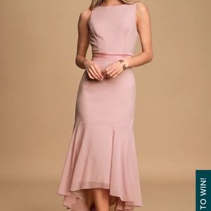 High-Low Trumpet Hem Midi Dress